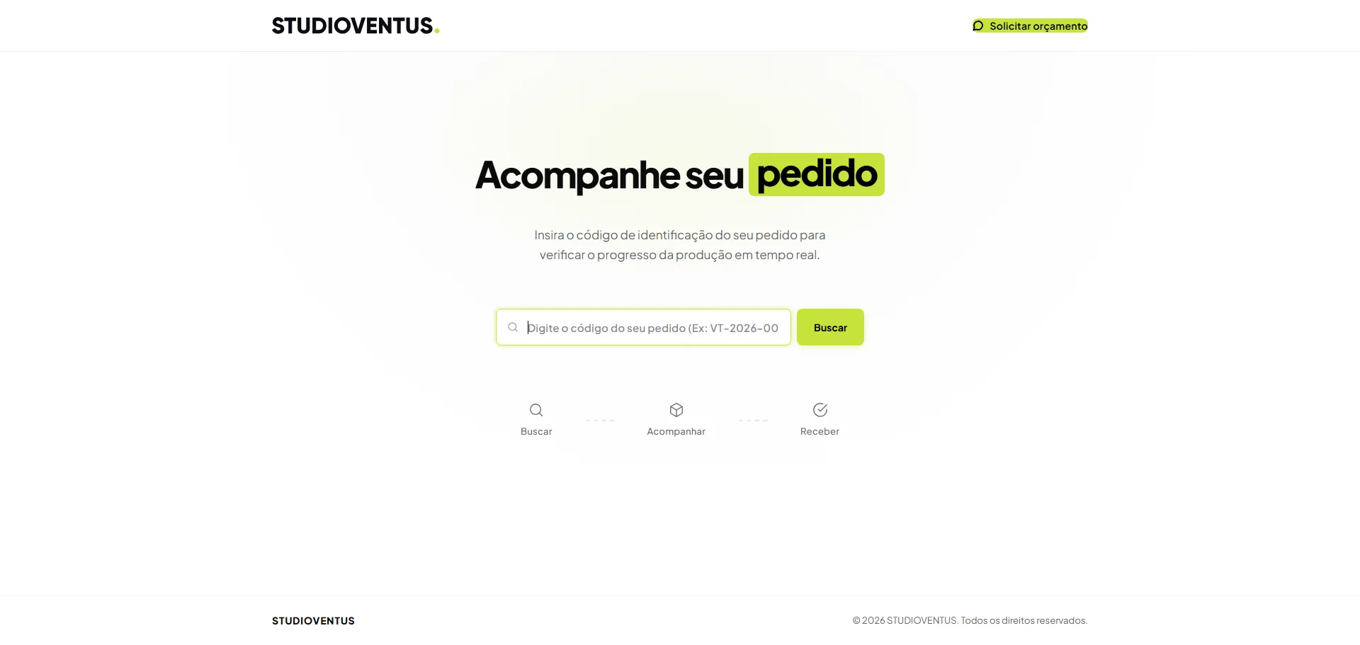 Studio Ventus — Sistema de Rastreio de Pedidos